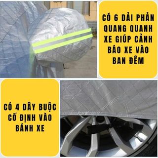 Bạt Phủ Xe Ô Tô Chevrolet Spark, Colorado, Trailblazer, Aveo, Cruze, Orlando, Captiva - Chất Liệu Bạt Tráng Nhôm 3 Lớp