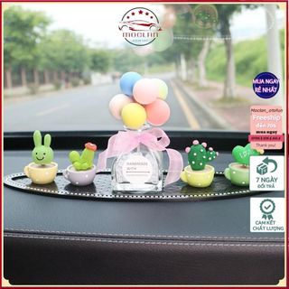 Trang trí  taplo ô tô-4 chậu cây xương rồng mini xin xắn đặt Taplo bàn làm việc
