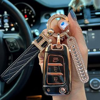 Ốp Khoá TPU Kèm Móc Khoá Xe Ô Tô Hyundai Accent Base Số Sàn [Bản Có Chìa]-Mộc Lan Car