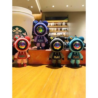 Móc Khóa Xe Máy Ô Tô Cute Phi Hành Gia PLAY Hình Gấu Hoạt Hình Dễ Thương Sáng Tạo Siêu Ngầu khaihuyauto