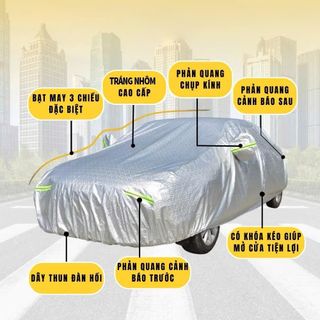 Bạt Phủ Xe Ô Tô Chevrolet Spark, Colorado, Trailblazer, Aveo, Cruze, Orlando, Captiva - Chất Liệu Bạt Tráng Nhôm 3 Lớp