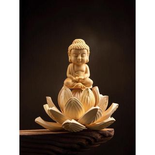 Khánh Treo Gương Hậu Ô Tô Thích Ca Sen-Khánh Hoa Sen Chạm Khắc Thủ Công Từ Gỗ Hoàng Dương Cao Cấp Nội Thất