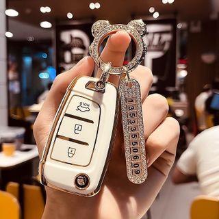 Ốp Khoá TPU Kèm Móc Khoá Xe Ô Tô Hyundai Accent Base Số Sàn [Bản Có Chìa]-Mộc Lan Car