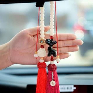 Khánh Treo Xe Gương Xe Ô Tô Hươu Và Hoa Sen Treo Xe Mang Lại May Mắn