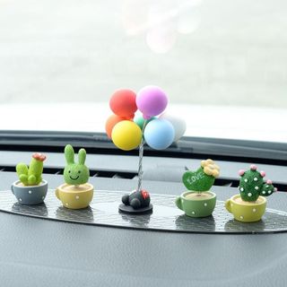 Trang trí  taplo ô tô-4 chậu cây xương rồng mini xin xắn đặt Taplo bàn làm việc