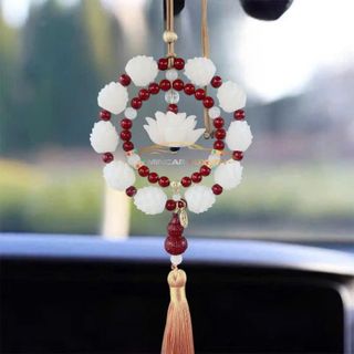 Khánh Treo Xe Ô Tô Khánh Liên Hoa Sen Chusa Phong Thủy Trang Trí Mang May Mắn Và Tài Lộc Khánh Gỗ Hoàng Dương