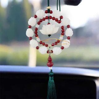 Khánh Treo Xe Ô Tô Khánh Liên Hoa Sen Chusa Phong Thủy Trang Trí Mang May Mắn Và Tài Lộc Khánh Gỗ Hoàng Dương