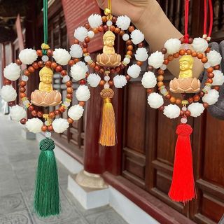 Khánh Treo Xe Ô Tô Khánh Liên Hoa Sen Chusa Phong Thủy Trang Trí Mang May Mắn Và Tài Lộc Khánh Gỗ Hoàng Dương