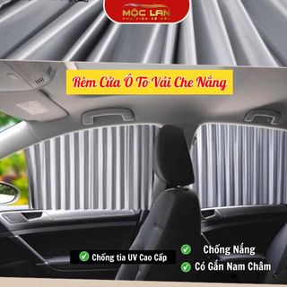 Bộ 4 Rèm Che Nắng Xe Ô Tô Chất Liệu Vải Cao Cấp, Gắn Nam Châm Thông Minh