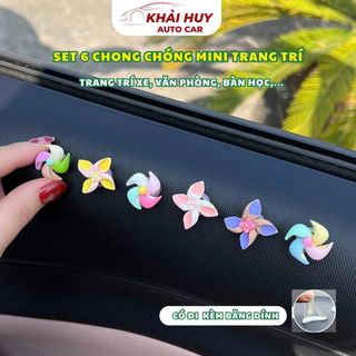 Set 6 Chong Chóng Mini Trang Trí Xe, Bàn Học, Văn Phòng,...Khaihuyauto