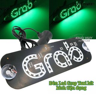 Đèn Led Grap Taxi Màu Xanh Lá Hít Kính Tiện Dụng , Dễ lắp đặt phù hợp mọi dòng xe hơi chạy dịch vụ khaihuyauto