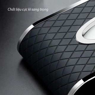 Hộp Đựng Khăn Giấy Để Taplo Ô Tô Cao Cấp Kèm Đồng Hồ , Bảng Số Điện Thoại Viền Mạ Kim Loại Sang Trọng khaihuyauto