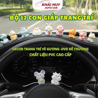 Mô hình 12 con giáp mini biểu cảm dễ thương chất liệu PVC làm mô hình tiểu cảnh, quà tặng, trang trí bàn học
