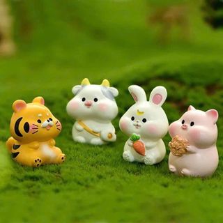Mô hình 12 con giáp mini biểu cảm dễ thương chất liệu PVC làm mô hình tiểu cảnh, quà tặng, trang trí bàn học