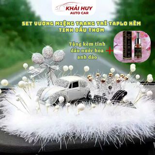 (TẶNG KÈM TINH DẦU HOA ANH ĐÀO)Vương Miện Trang Trí Taplo Ô Tô Kèm Tinh Dầu Thơm – Trang Trí Taplo Xe Hơi, Khử Mùi
