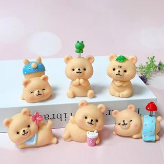 gấu nâu mini-gấu nâu trang trí Taplo chất liệu nhựa cao cấp-để bàn làm việc góc học tập