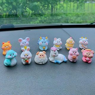 Mô hình 12 con giáp mini biểu cảm dễ thương chất liệu PVC làm mô hình tiểu cảnh, quà tặng, trang trí bàn học