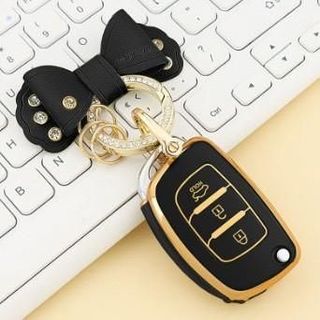 (Hyundai I10 CHÌA CƠ Gập)Ốp Khóa Nhựa TPU HYUNDAI I10 Loại 3 Nút Cơ Bảo Vệ Chìa Khóa