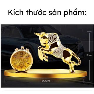 Tượng Trâu Vàng Mix Vòng Hạt Phong Thủy Để Xe Ô Tô Trang Trí Taplo Ô Tô - Biểu Tượng May Mắn,Bền Bỉ