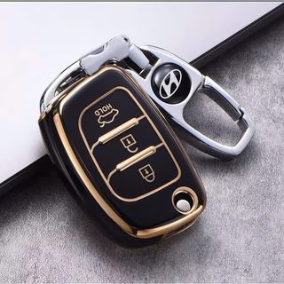 (Hyundai I10 CHÌA CƠ Gập)Ốp Khóa Nhựa TPU HYUNDAI I10 Loại 3 Nút Cơ Bảo Vệ Chìa Khóa