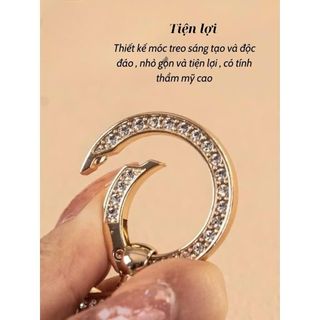Móc Chìa Khóa Dây Da Hợp Kim Đính Đá Chữ H - Móc Chìa Khóa Ô Tô ,Xe Máy,Móc Trang Trí Balo Túi Xách