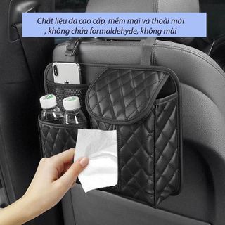 Túi Đa Năng Đựng Khăn Giấy, Để Đồ Da PU Ô Tô – Gắn Sau Ghế Ngồi Sang Trọng, Tiết Kiệm Không Gian