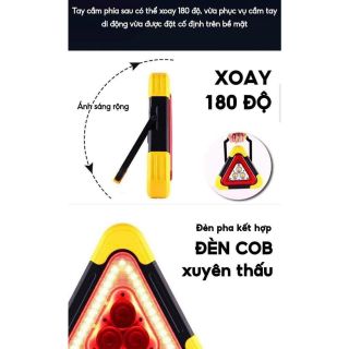 Đèn LED Tam Giác 3 Bóng Cảnh Báo Dừng Đỗ Xe ÔTô Tránh Va Chạm Khẩn Cấp Có Sạc USB Và Sử Dụng Năng Lượng Mặt Trời