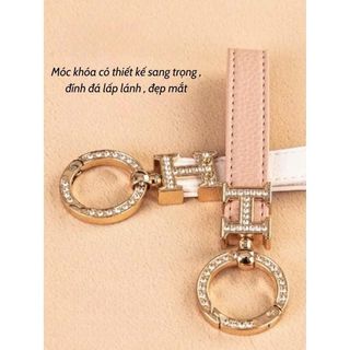 Móc Chìa Khóa Dây Da Hợp Kim Đính Đá Chữ H - Móc Chìa Khóa Ô Tô ,Xe Máy,Móc Trang Trí Balo Túi Xách