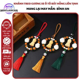 Khánh Treo Xe Thích Ca Toạ Đài Sen – Hạt Bát Hồng Liên Tịnh Hoa Sen – Tua Rua May Mắn-Mincar_Luxury