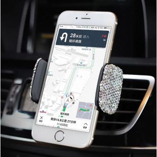 Kẹp Điện Thoại Đính Đá 360 Gắn Taplo, Đế Hít Chân Không Xe Ô Tô - Đính Đá Đẹp khaihuyauto
