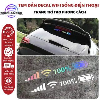 Tem dán wifi pin,sóng điện thoại thể hiện mức năng lượng dán ô tô Nhãn Dán Decal