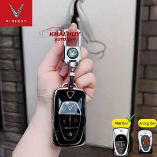 ( Mặt Lõm ) Ốp Chìa Khóa Xe Điện VINFASAT VF6, VF7, VF8, VF9 ,Móc Khóa VF6 VF7 VF8 VF9 Bảo Vệ Chìa Khóa Chống Trầy Xước