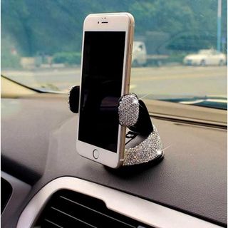 Kẹp Điện Thoại Đính Đá 360 Gắn Taplo, Đế Hít Chân Không Xe Ô Tô - Đính Đá Đẹp khaihuyauto