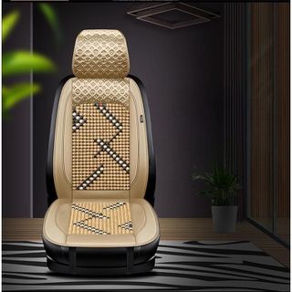 Bộ áo lót ghế hạt gỗ chiphong hoa văn có hạt gỗ chống nóng lưng và đệm hàng trước và sau thoáng mát