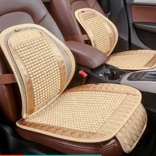 Bộ Tựa Lưng Và Lót Ghế Ô Tô Có Hạt Gỗ Masage Hàng Cao Cấp Đủ Mầu