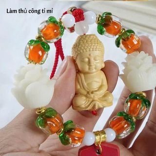 Khánh Treo Xe Thích Ca Toạ Đài Sen – Hạt Bát Hồng Liên Tịnh Hoa Sen – Tua Rua May Mắn-Mincar_Luxury