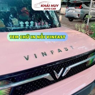 TEM Chữ Nổi VINFAST 3D Dán Đuôi Xe, Sườn Xe, Đầu Xe Trang Trí Ô Tô Cao Cấp, Chống Nước -KHAIHUYAUTO