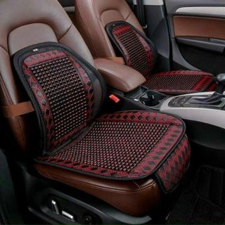 Bộ Tựa Lưng Và Lót Ghế Ô Tô Có Hạt Gỗ Masage Hàng Cao Cấp Đủ Mầu