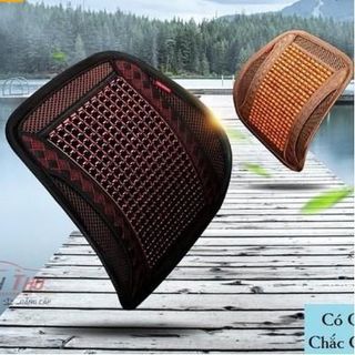 Bộ Tựa Lưng Và Lót Ghế Ô Tô Có Hạt Gỗ Masage Hàng Cao Cấp Đủ Mầu