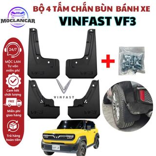 Bộ 4 Tấm Chắn Bùn Xe VinFast VF3 Trước Sau – Phụ Kiện Ô Tô – Chống Bùn Đất Dễ Lắp (Tặng kèm Ốc Vít)