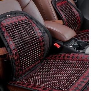 Bộ Tựa Lưng Và Lót Ghế Ô Tô Có Hạt Gỗ Masage Hàng Cao Cấp Đủ Mầu
