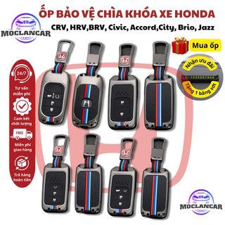 Ốp Bảo Vệ Chìa Khóa Xe Honda Civic, City, CRV, HRV, Brio, Accord Hợp Kim Kẽm Cao Cấp Otofunmoclan Móc Khoá Móc Khóa