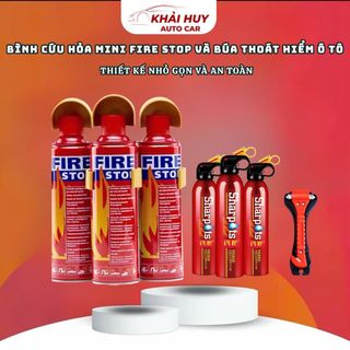 (Hàng Sẵn)Bình Cứu Hỏa Mini + Búa Phá Kính Ô Tô | Dụng Cụ Thoát Hiểm Khẩn Cấp Cho Xe Hơi, Xe Máy, Gia Đình