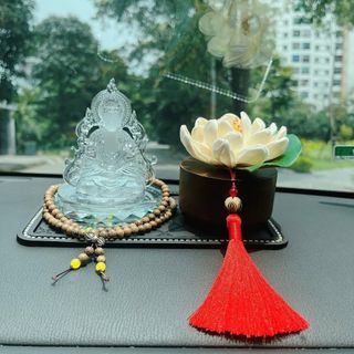 Tượng Phật Quan Âm Đá Lưu Ly Cao Cấp Trang Trí Taplo Ô Tô - Bàn Làm Việc