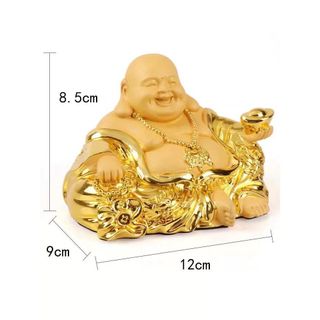 Tượng Phật Di Lặc Maitreya Mạ Vàng Để Taplo Ô Tô Bàn Làm Việc Mang Tới May Mắn, Tài Lộc , Bình An Thu Hút Sự Giàu Có