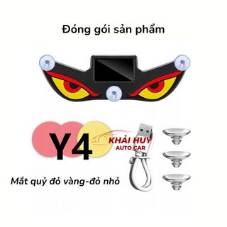 Đèn Led Mắt Quỷ Ô Tô Chạy Bằng Năng Lượng Mặt Trời – Không Dây, Nhấp Nháy, Dán Kính Hút Cốc Tặng Kèm Dây Sạc