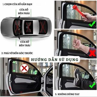 (Hàng Sẵn)Bình Cứu Hỏa Mini + Búa Phá Kính Ô Tô | Dụng Cụ Thoát Hiểm Khẩn Cấp Cho Xe Hơi, Xe Máy, Gia Đình