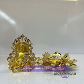 Tượng Phật Như Lai Ngồi Đế Sen Mạ Vàng Trang Trí Taplo Ô Tô – Decor Nội Thất Xe Sang Trọng