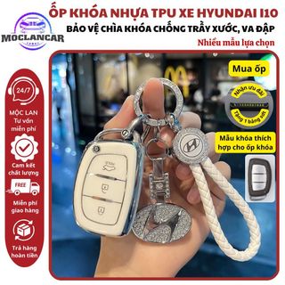Ốp Khóa Xe Dòng Hyundai I10, Elantra,Tucson 2014-2022 Bản Thông Minh 3 Nút, Bảo Vệ Chìa Khóa - MoclanCar
