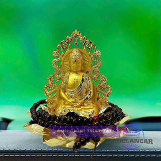 Tượng Phật Như Lai Ngồi Đế Sen Mạ Vàng Trang Trí Taplo Ô Tô – Decor Nội Thất Xe Sang Trọng